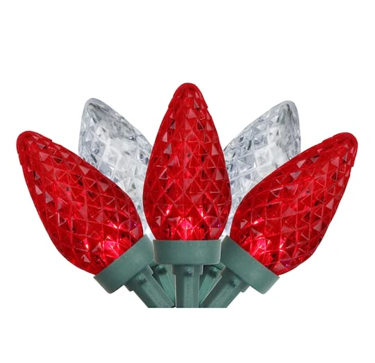 Northlight 100ct. Faceted LED C9 Christmas String Lights Pure White 2 Northlight 100ct. Faceted LED C9 Christmas String Lights Pure White - Image 2