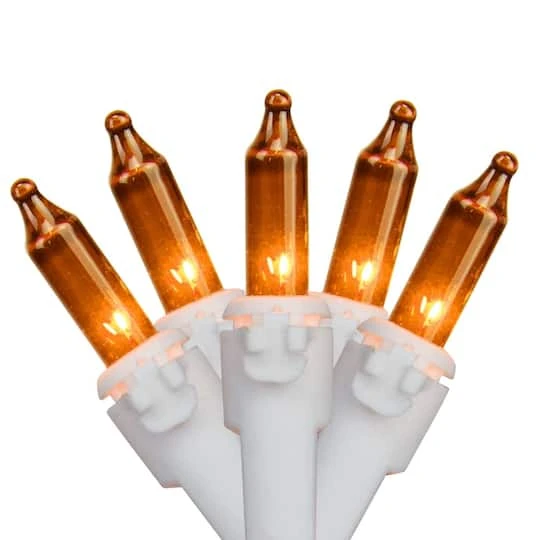 Northlight 50ct. Mini Christmas String Lights With White Wire Orange 2 Northlight 50ct. Mini Christmas String Lights With White Wire Orange - Image 2