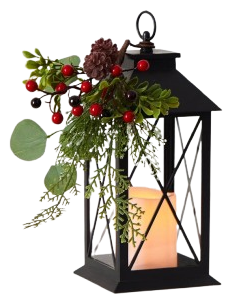 Northlight Decor Store -Northlight Decor Store artificial 12 holiday berries and greenery metal lantern table christmas arrangement with led candle included nearly natural 214706 removebg preview